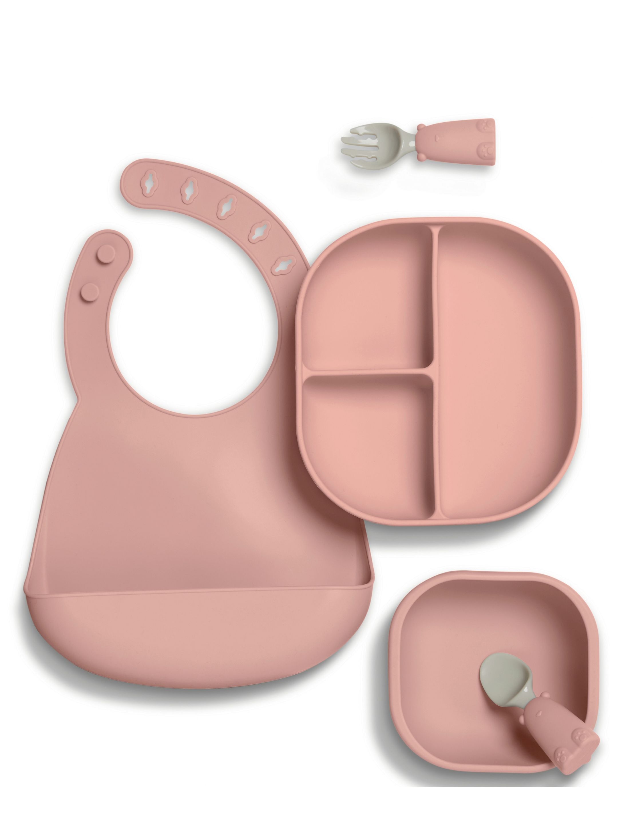 Weaning Set - Melba Silicone Meal Kit with Pink Flower Teether image number 4